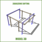 Widok ogólny modelu 3D zadaszenia w programie SketchUp