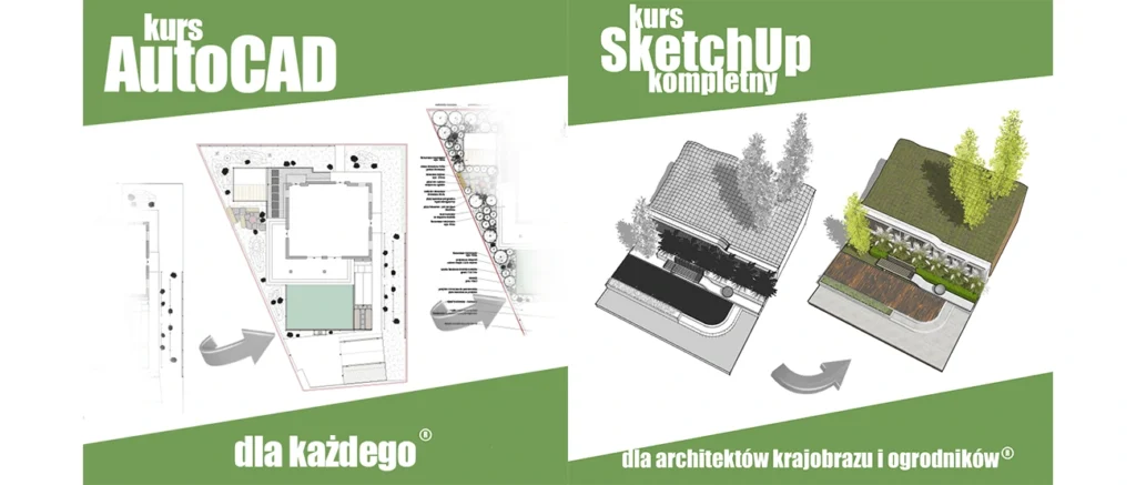 Dwa kursy dla architektów krajobrazu oprogramowania 2D i 3D.