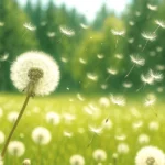 rozmnażanie generatywne - rozsiewanie nasion dmuchawca