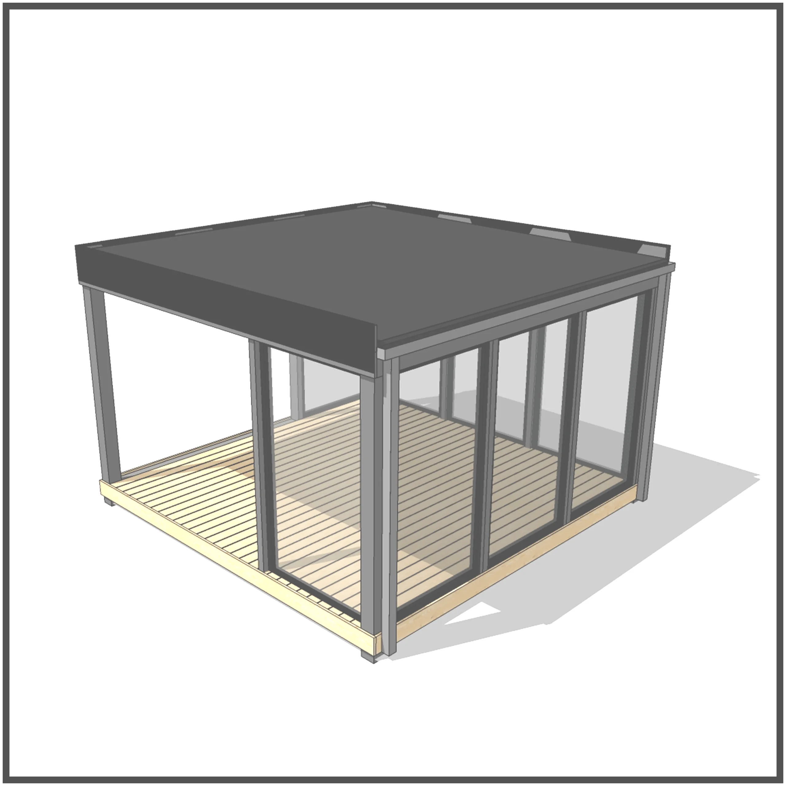 projekt altany ogrodowej drewnianej widok z tyłu