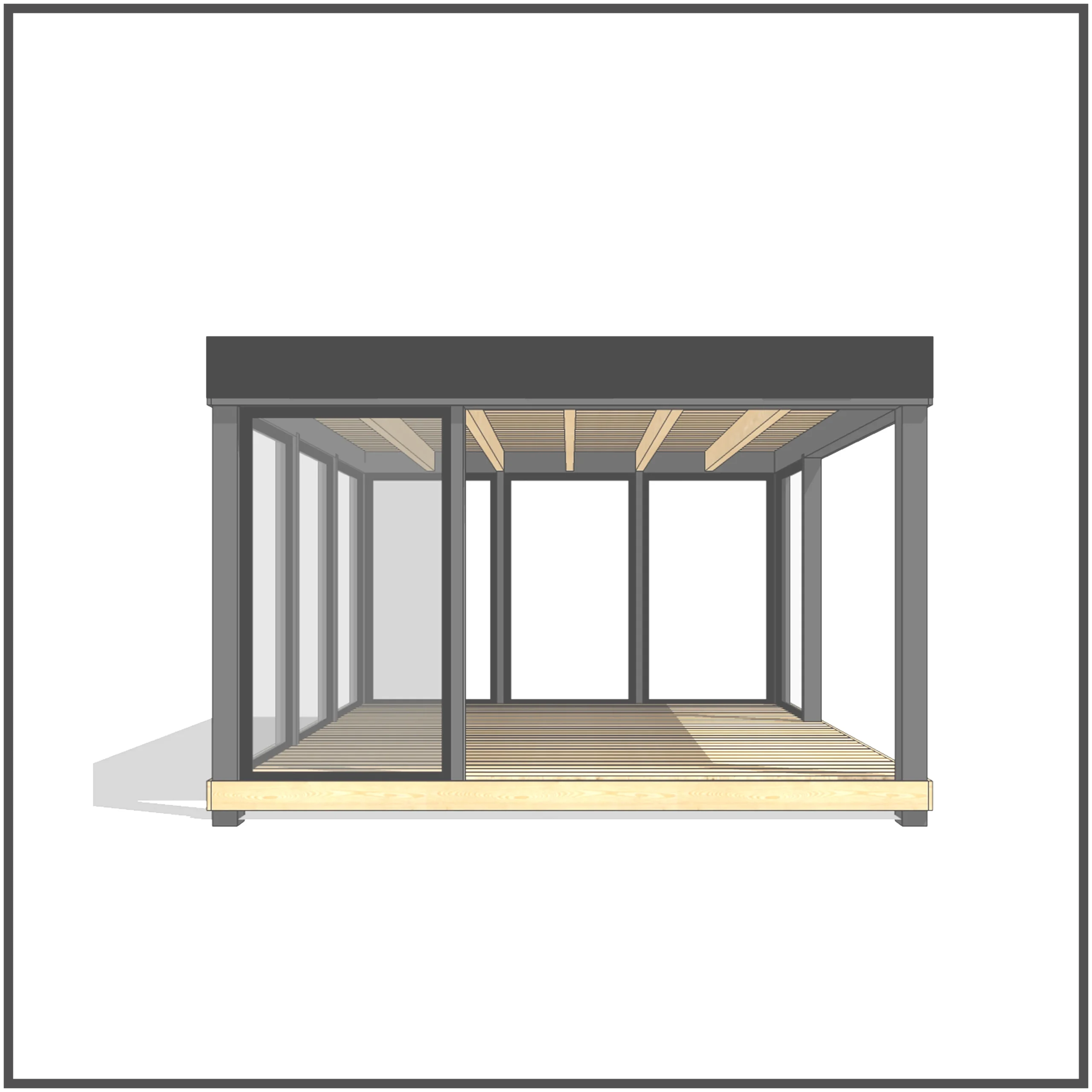 altana ogrodowa drewniana projekt PDF widok z boku