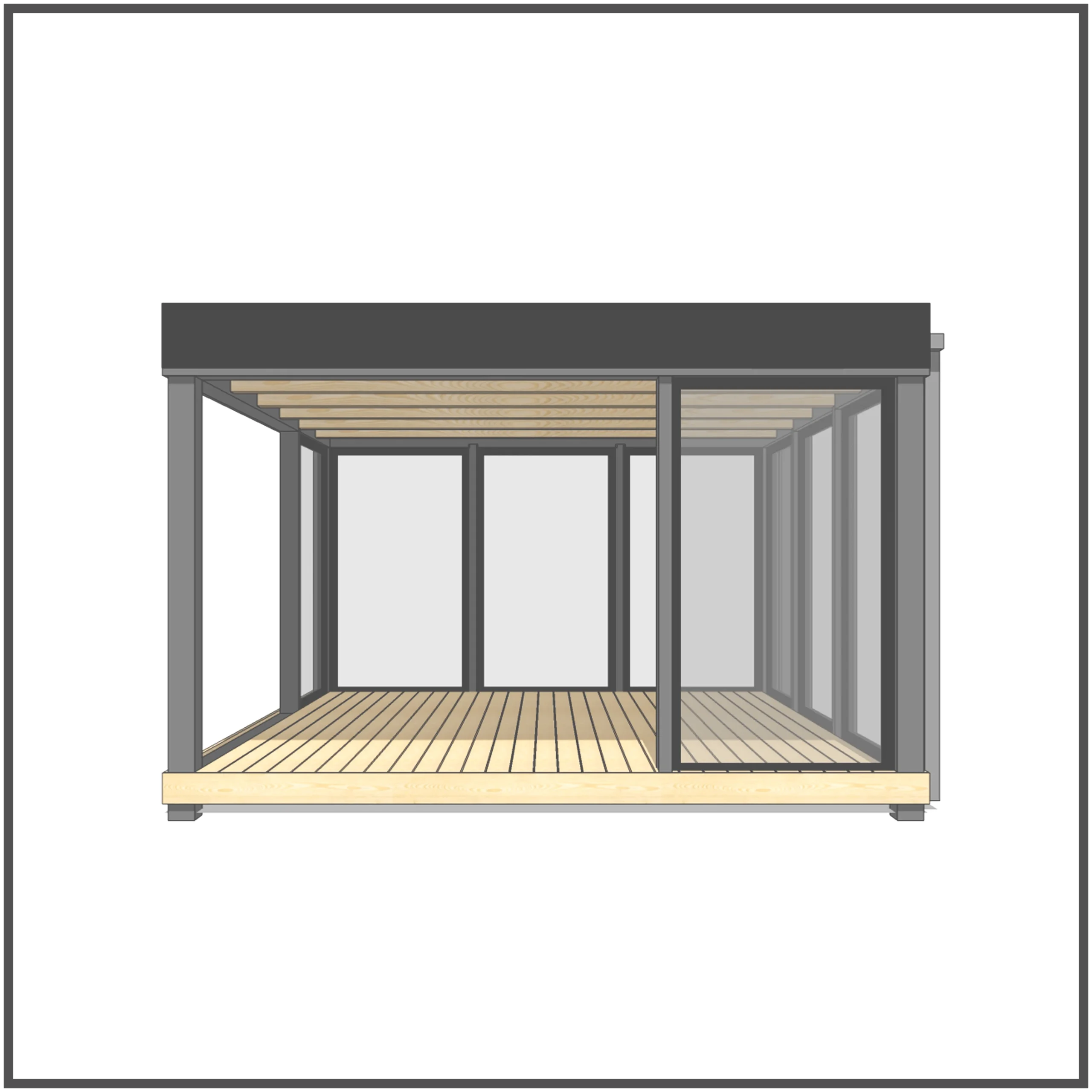 projekt altany ogrodowej drewnianej widok z przodu nowoczesna altana PDF