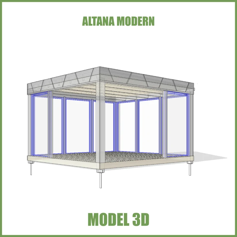 model 3D altany ogrodowej Modern widok z przodu w SketchUp