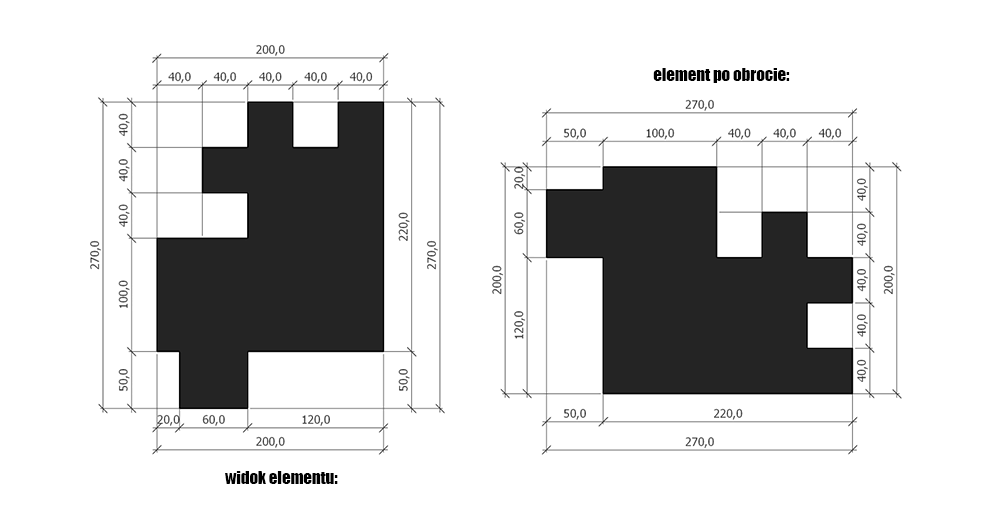prawidłowo zwymiarowany rysunek techniczny