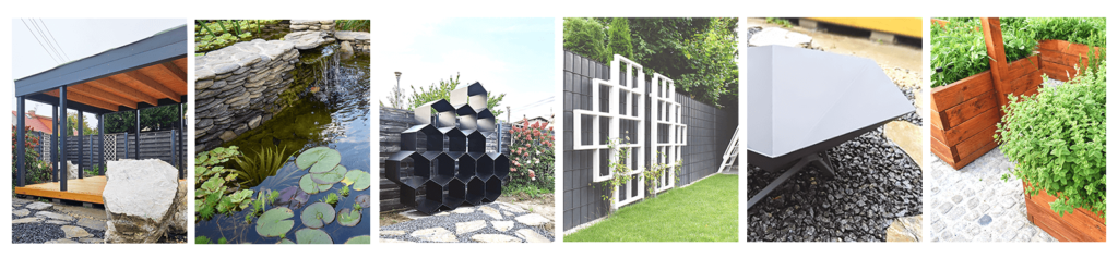 Altana, pergola i donice w ogrodzie prywatnym jako przykłady małej architektury