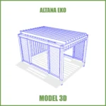 Szczegółowy model 3D altany ogrodowej EKO z realistycznymi detalami