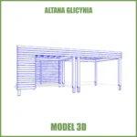model 3D altany ogrodowej Glicynia SketchUp widok całości konstrukcji